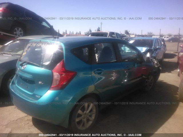 3N1CE2CP8FL435642 - 2015 NISSAN VERSA NOTE S/S PLUS/SV/SL/SR TEAL photo 4