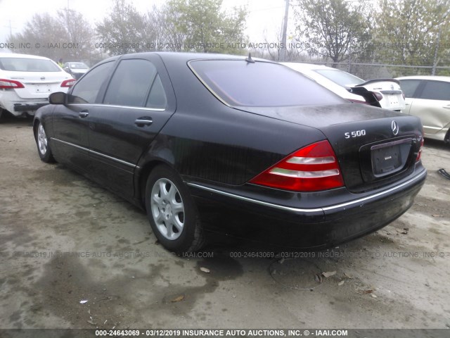 WDBNG75J31A137181 - 2001 MERCEDES-BENZ S 500 BLACK photo 3