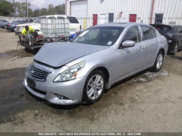 JN1CV6AR6AM455981 - 2010 INFINITI G37 SILVER photo 2