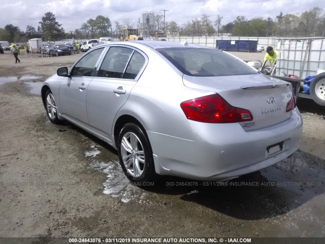 JN1CV6AR6AM455981 - 2010 INFINITI G37 SILVER photo 3