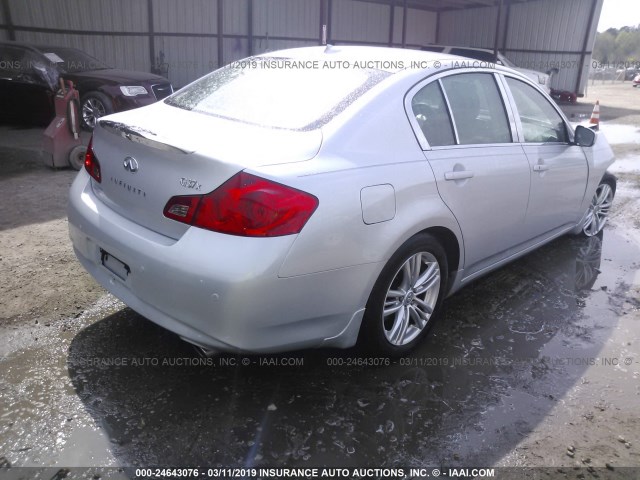 JN1CV6AR6AM455981 - 2010 INFINITI G37 SILVER photo 4