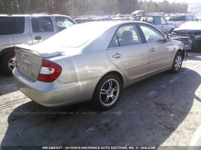 4T1BE32K63U140265 - 2003 TOYOTA CAMRY LE/XLE/SE GOLD photo 4