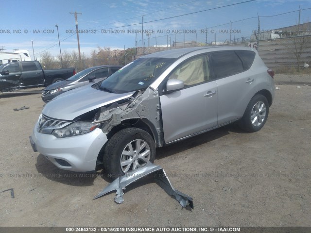 JN8AZ1MU3DW212315 - 2013 NISSAN MURANO S/SL/LE SILVER photo 2