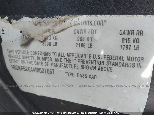 1G2NE52E15M244323 - 2005 PONTIAC GRAND AM SE GRAY photo 9