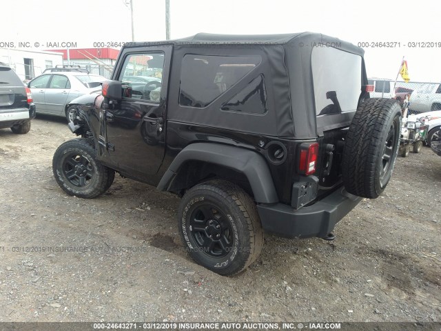 1C4AJWAG9HL748580 - 2017 JEEP WRANGLER SPORT BLACK photo 3