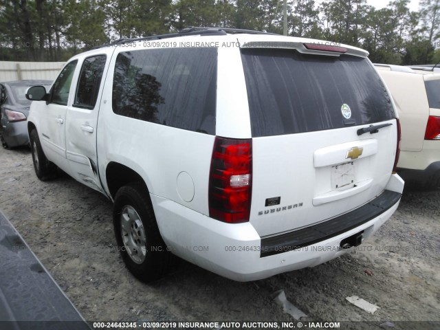 1GNSCJE09DR352159 - 2013 CHEVROLET SUBURBAN C1500 LT WHITE photo 3