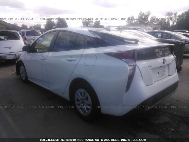 JTDKBRFUXH3036774 - 2017 TOYOTA PRIUS WHITE photo 3