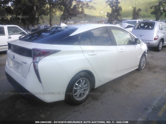 JTDKBRFUXH3036774 - 2017 TOYOTA PRIUS WHITE photo 4