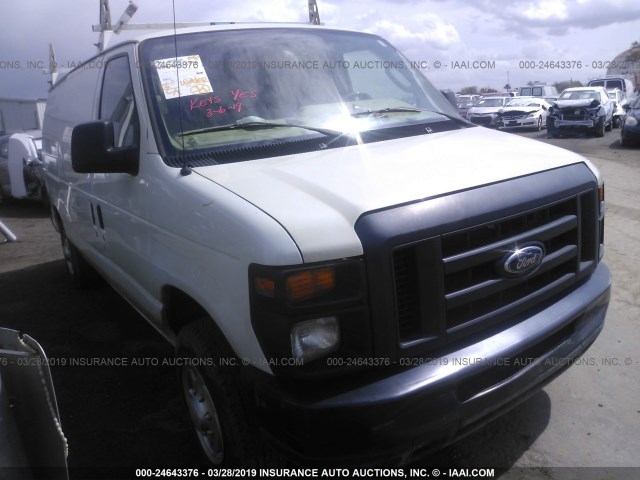 1FTNE1EW4DDA84834 - 2013 FORD ECONOLINE E150 VAN WHITE photo 1