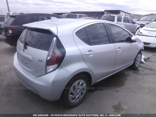 JTDKDTB38G1134801 - 2016 TOYOTA PRIUS C SILVER photo 4