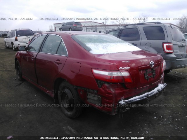 4T1BE46K28U261124 - 2008 TOYOTA CAMRY CE/LE/XLE/SE 红色 照片 3