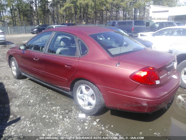 1FAFP55UX3A269190 - 2003 FORD TAURUS SES RED photo 3