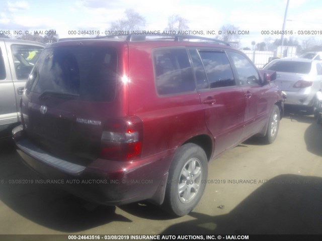 JTEGP21AX50068791 - 2005 TOYOTA HIGHLANDER LIMITED BURGUNDY photo 4