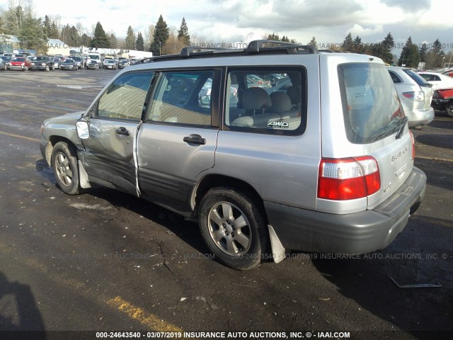 JF1SF63522H727264 - 2002 SUBARU FORESTER L SILVER photo 3