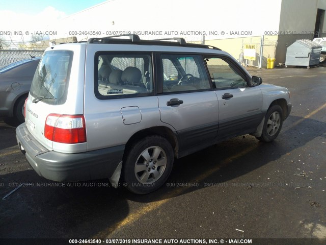 JF1SF63522H727264 - 2002 SUBARU FORESTER L SILVER photo 4