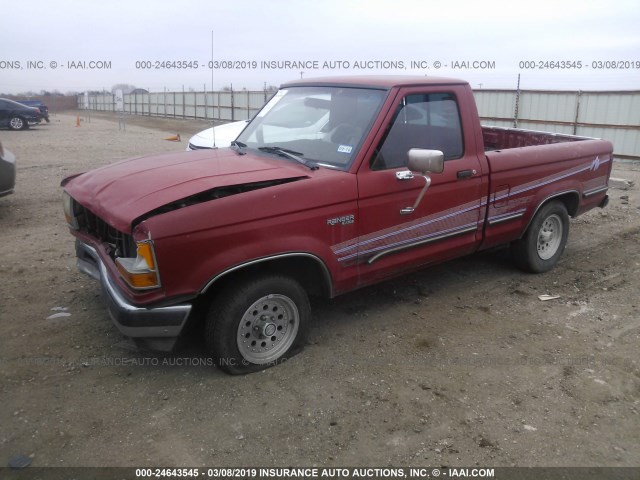 1FTCR10AXLUB75919 - 1990 FORD RANGER RED photo 2