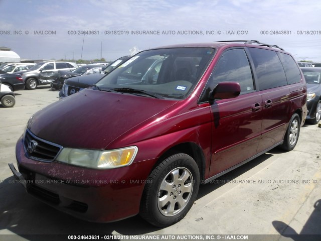 2HKRL18052H558358 - 2002 HONDA ODYSSEY EXL RED photo 2