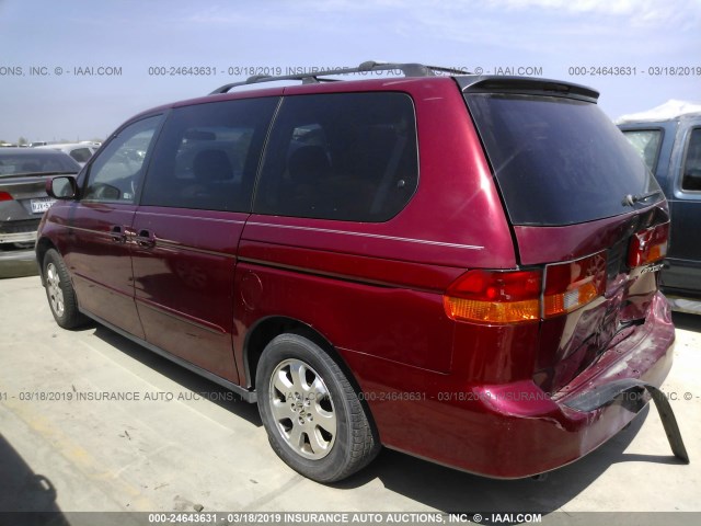 2HKRL18052H558358 - 2002 HONDA ODYSSEY EXL RED photo 3