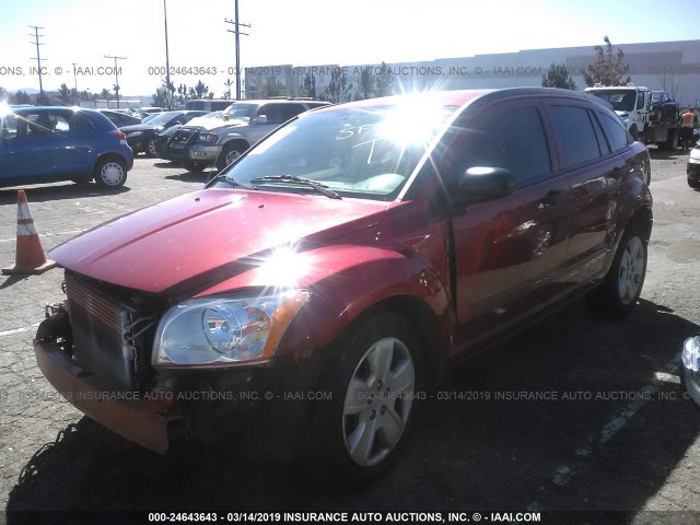 1B3HB48B67D507984 - 2007 DODGE CALIBER SXT RED photo 2