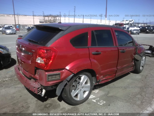 1B3HB48B67D507984 - 2007 DODGE CALIBER SXT RED photo 4