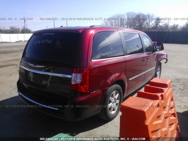 2C4RC1BG3CR137491 - 2012 CHRYSLER TOWN & COUNTRY TOURING RED photo 4