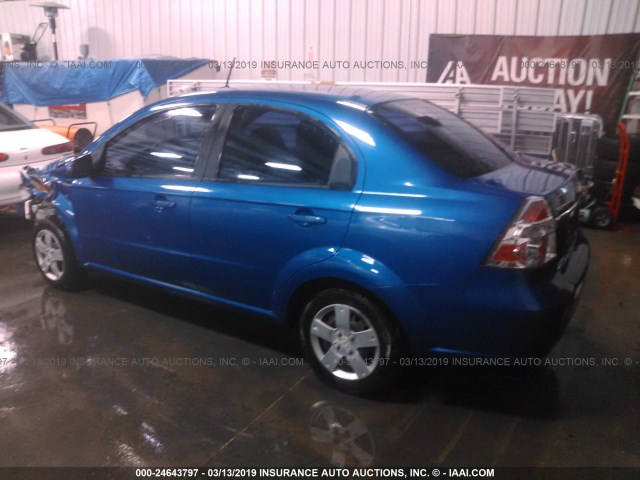 KL1TD56E69B379709 - 2009 CHEVROLET AVEO LS/LT BLUE photo 3