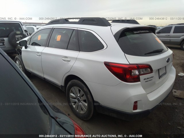 4S4BSAAC1H3275898 - 2017 SUBARU OUTBACK 2.5I WHITE photo 3