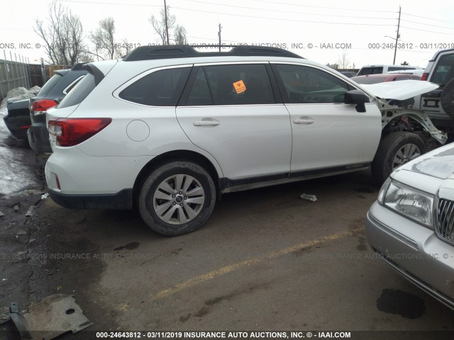 4S4BSAAC1H3275898 - 2017 SUBARU OUTBACK 2.5I WHITE photo 4