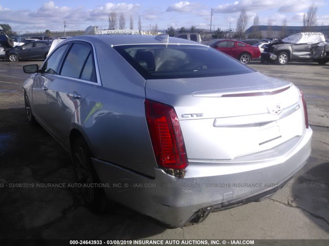 1G6AR5SS1J0183810 - 2018 CADILLAC CTS LUXURY SILVER photo 3