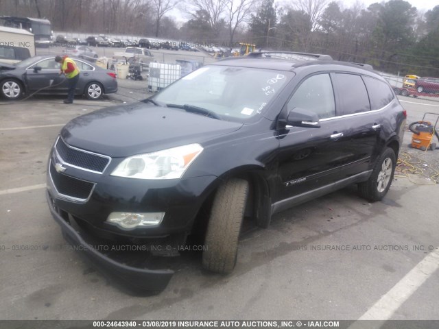 1GNER23D09S177968 - 2009 CHEVROLET TRAVERSE LT BLACK photo 2