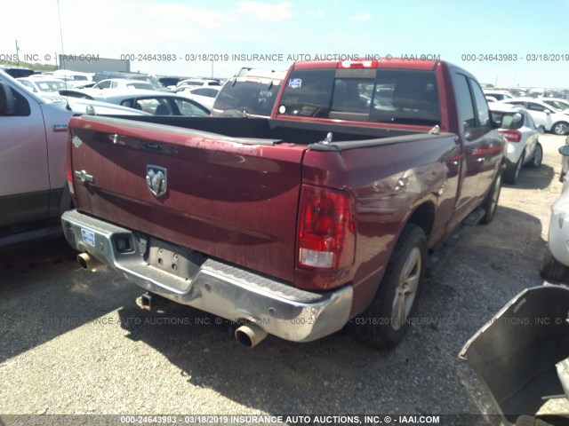 1C6RD6GTXCS158781 - 2012 DODGE RAM 1500 SLT RED photo 4