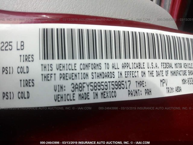 3A8FY58959T598517 - 2009 CHRYSLER PT CRUISER TOURING MAROON photo 9