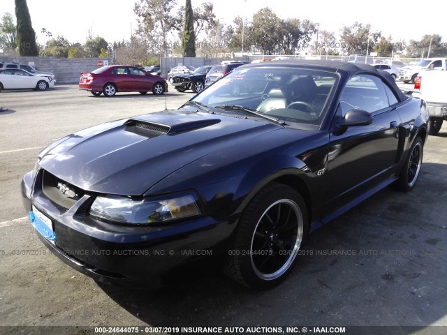 1FAFP45X62F156584 - 2002 FORD MUSTANG GT BLACK photo 2