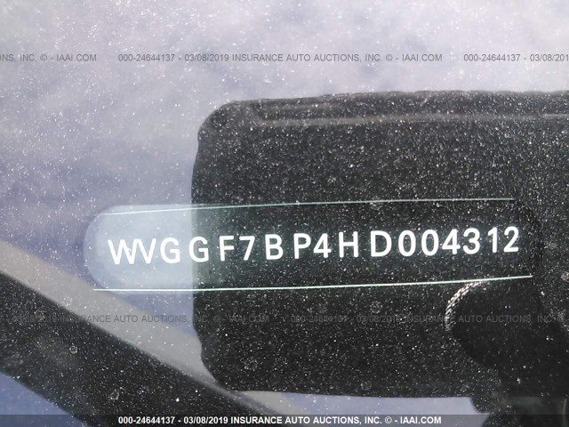 WVGGF7BP4HD004312 - 2017 VOLKSWAGEN TOUAREG EXECUTIVE WHITE photo 9