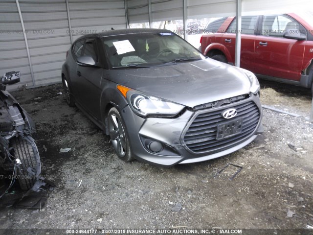 KMHTC6AE8DU131690 - 2013 HYUNDAI VELOSTER TURBO GRAY photo 1