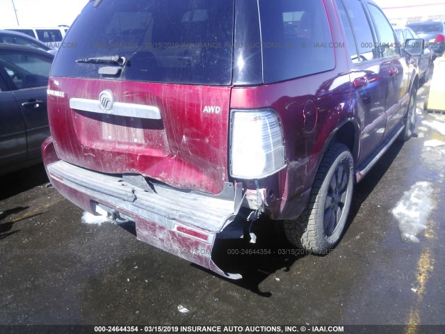 4M2EU47E67UJ20241 - 2007 MERCURY MOUNTAINEER LUXURY RED photo 6