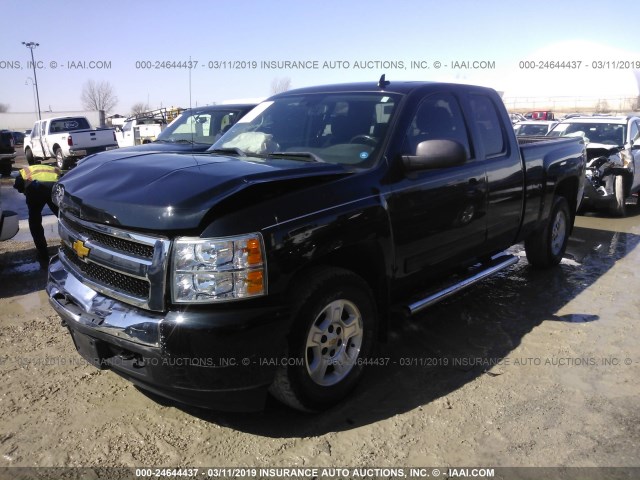 1GCEK29099Z173538 - 2009 CHEVROLET SILVERADO K1500 LT BLACK photo 2