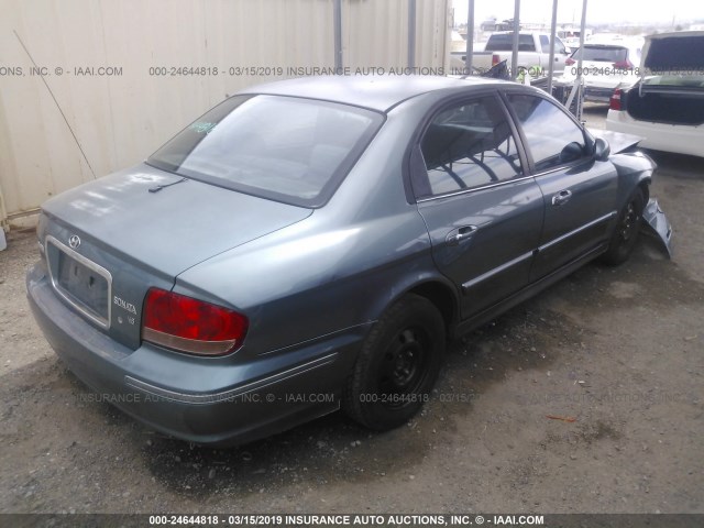 KMHWF25H74A918052 - 2004 HYUNDAI SONATA GL GREEN photo 4