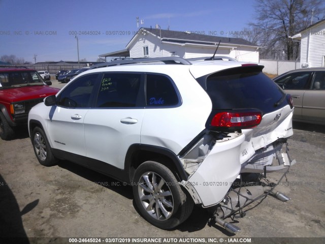 1C4PJLDS8EW115166 - 2014 JEEP CHEROKEE LIMITED WHITE photo 3