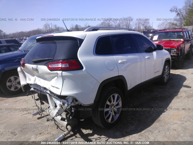 1C4PJLDS8EW115166 - 2014 JEEP CHEROKEE LIMITED WHITE photo 4