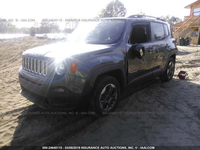 ZACCJAAB0HPE57669 - 2017 JEEP RENEGADE SPORT GRAY photo 2