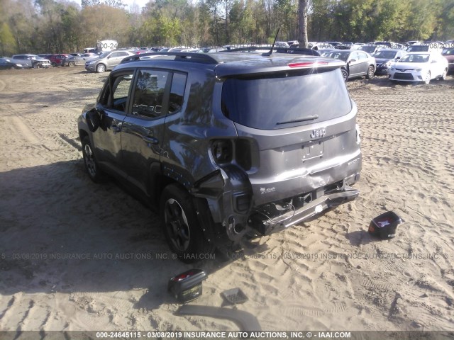 ZACCJAAB0HPE57669 - 2017 JEEP RENEGADE SPORT GRAY photo 3