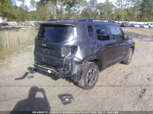 ZACCJAAB0HPE57669 - 2017 JEEP RENEGADE SPORT GRAY photo 4