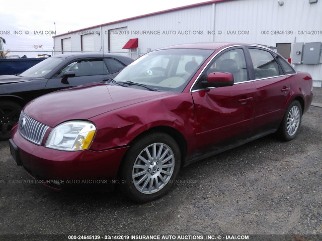 1MEFM43146G600612 - 2006 MERCURY MONTEGO PREMIER MAROON photo 2