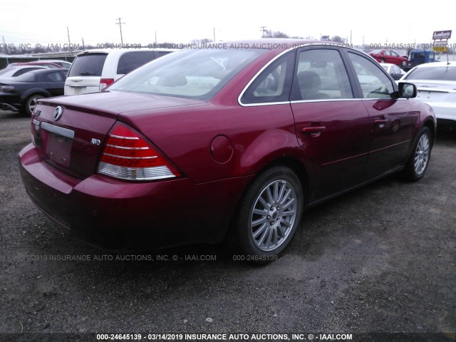 1MEFM43146G600612 - 2006 MERCURY MONTEGO PREMIER MAROON photo 4