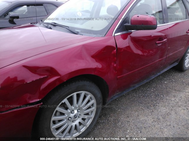 1MEFM43146G600612 - 2006 MERCURY MONTEGO PREMIER MAROON photo 6