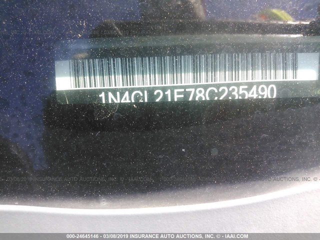 1N4CL21E78C235490 - 2008 NISSAN ALTIMA HYBRID GRAY photo 9