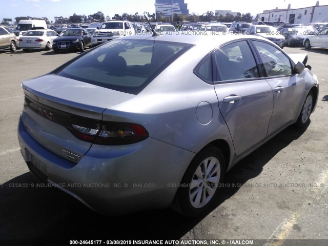 1C3CDFDHXFD181506 - 2015 DODGE DART SE AERO SILVER photo 4