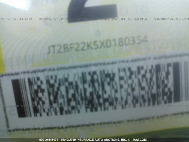 JT2BF22K5X0180354 - 1999 TOYOTA CAMRY LE/XLE Сұр фото 9