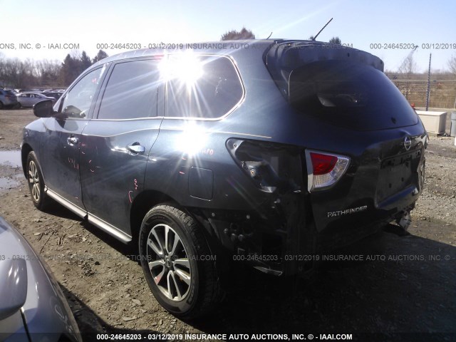 5N1AR2MM1DC639958 - 2013 NISSAN PATHFINDER S/SV/SL/PLATINUM BLUE photo 3